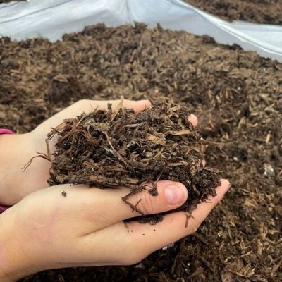 mushroom compost in a bulk bag