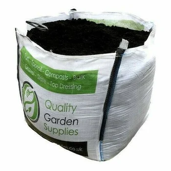 A bulk bag filled with compost